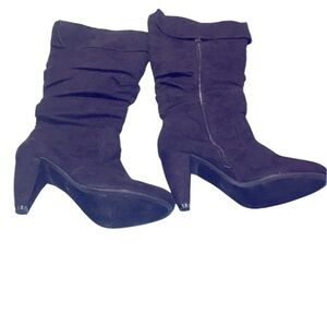 NWOT Paprika Black suede like Boots SZ 7.5
